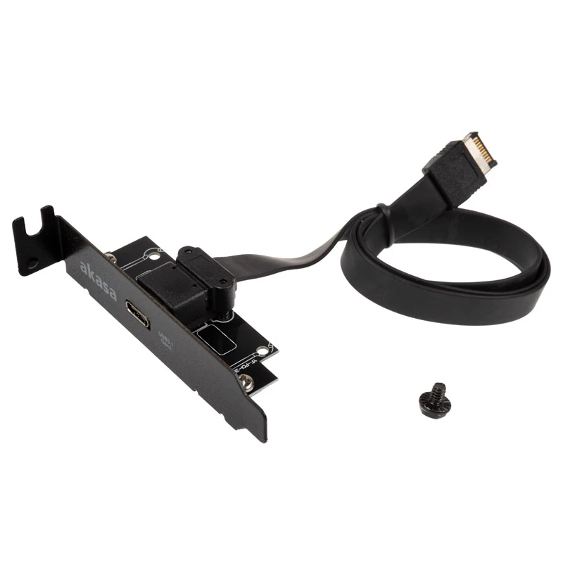 Akasa Low Profile PCI Bracket adaptér USB 3.1 Type-C - čierny - adaptér - digitálne/dátové