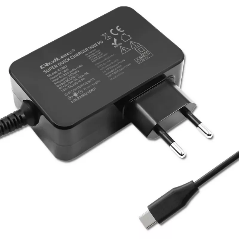 GaN napájací zdroj QOLTEC 52387 90W 1x USB‑C 5–20V