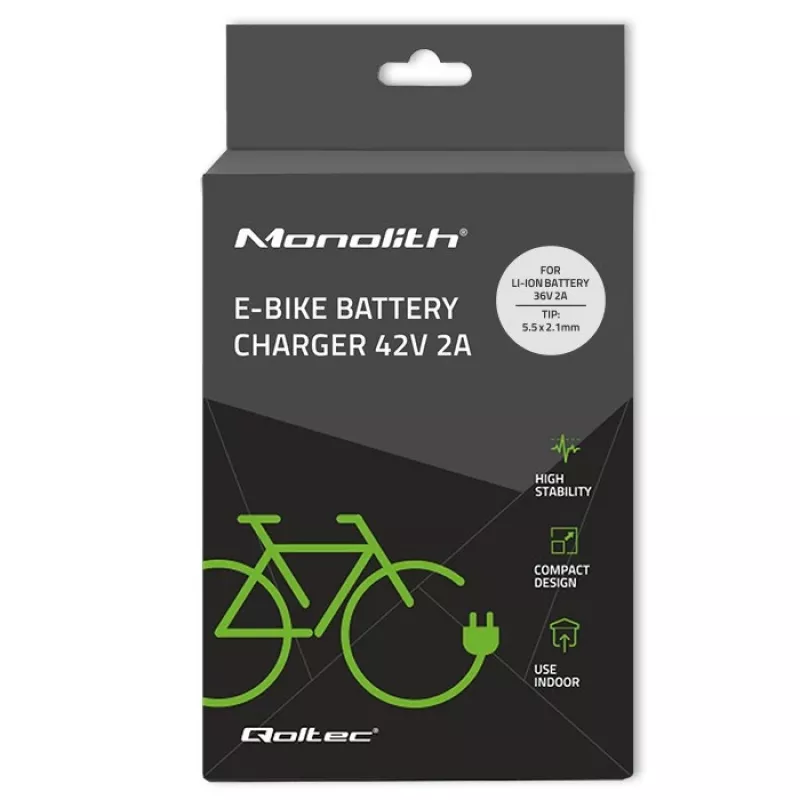 Qoltec 50760 nabíjačka pre e-bike batérie 36V | 42V | 2A | 5,5*2,1