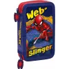 Peračník Kids Euroswan 2 zipsy s príslušenstvom Spiderman červeno-modrý