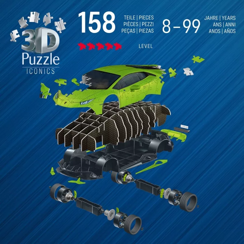 Puzzle 3D 158 dielov Lamborghini Huracan EVO zelené