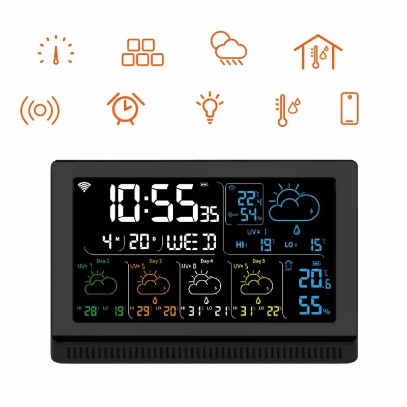 Manta MTO200B Windy Smart meteostanica s vonkajším snímačom, Wi-Fi, čierna