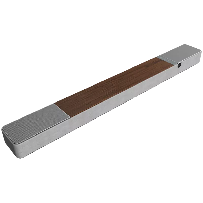Soundbar reproduktor KLIPSCH 1073541 — 3.1.2 kanály, 100 W RMS, integrovaný subwoofer, sivý/orech