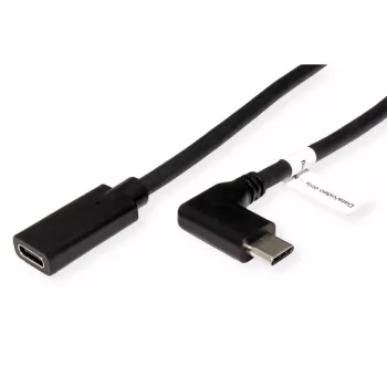 ROLINE 11.04.5496-10 - 2 m - USB Type-C - USB Type-C - konektor samec - konektor samica - zahnutý (11.04.5496)