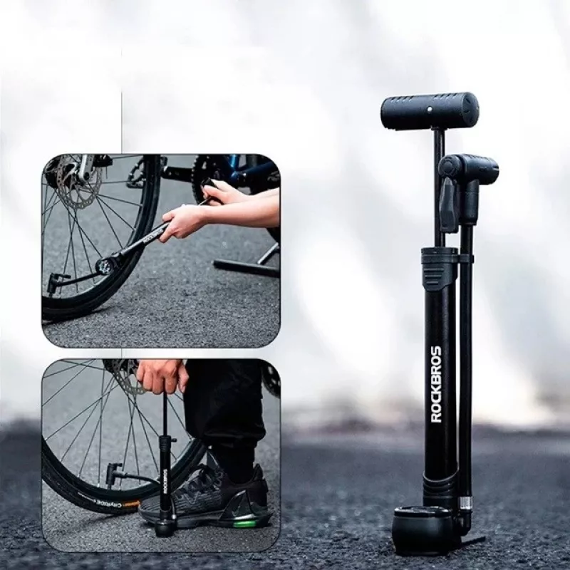 Rockbros 42310006001 bicyklová ručná pumpa s manometrom čierna