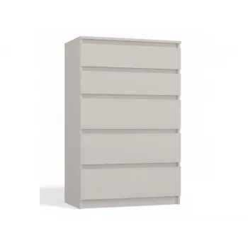 Komoda top e shop MALWA M5, 5 zásuviek, kašmírová, 700×1095×400 mm, drevotrieska