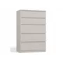 Komoda top e shop MALWA M5, 5 zásuviek, kašmírová, 700×1095×400 mm, drevotrieska