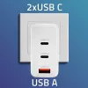 Nabíjačka QOLTEC 100W GaN USB-C Dual PD 5–20V 1,5–5A, 2×USB-C