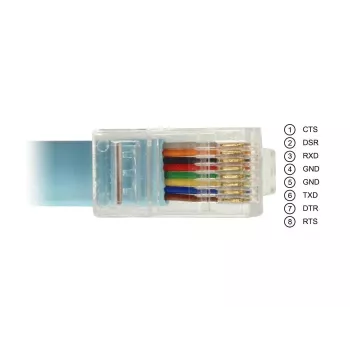 Delock adaptér USB 2.0 Type-A konektor samec na sériový RS-232 RJ45 konektor samec 2 m modrý