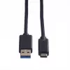 ROLINE - USB kábel - USB Type-C (M) - 9-pinový USB Type-A (M) - 1 m (USB 3.1) - zalievaný - čierny (11.02.9011)