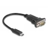 DeLOCK adaptér USB Type-C na RS-232 D-Sub 9-pin konektor samec 0,25 m