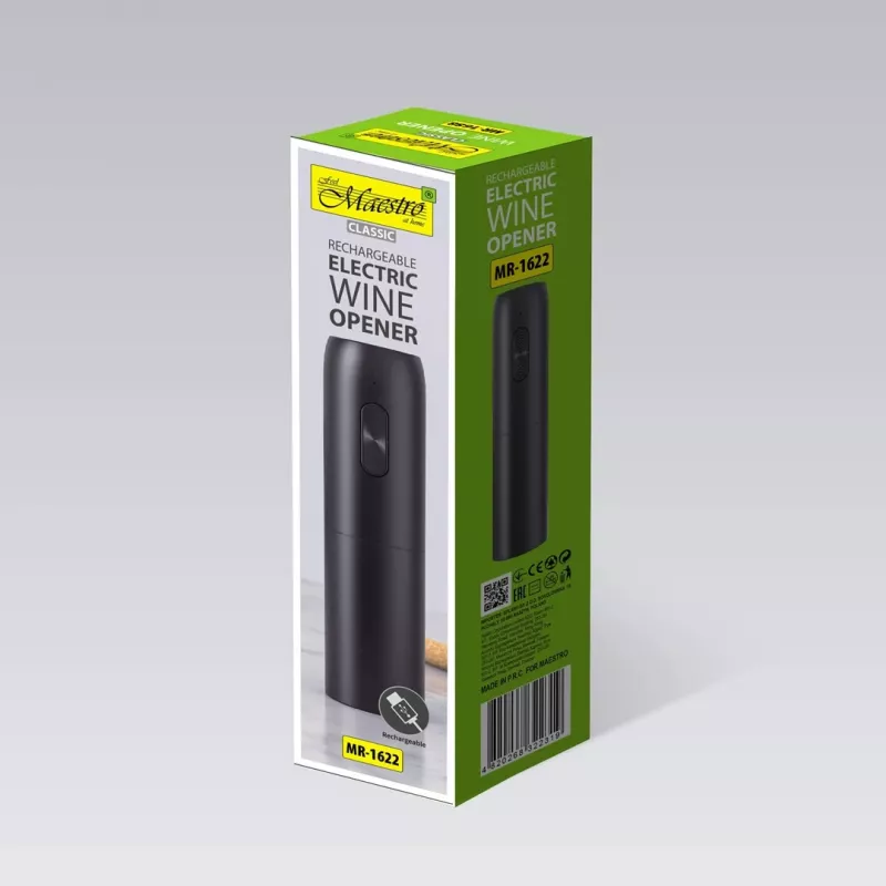 MAESTRO MR-1622 elektrický USB vývrtka na víno