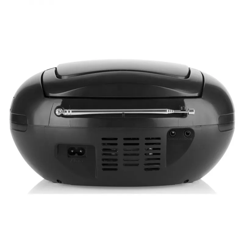 Prenosný CD prehrávač JVC RD‑E221B — čierna, CD/MP3, kazetový deck, USB prehrávanie, UKW rádio, AUX, batériová/sieťová prevádzka