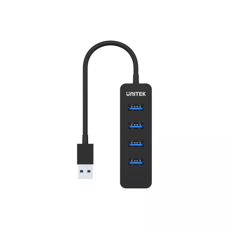 UNITEK uHUB Q4 USB 3.2 Gen 1 (3.1 Gen 1) Type-A 5000 Mbit/s čierny