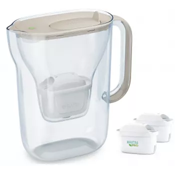 Filtračná kanvica na vodu BRITA Style Essential 2,4 L s 2 náhradnými kartušami (piesková)