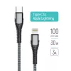 ColorWay kábel Type-C - Apple Lightning (PD rýchle nabíjanie) 3,0 A (30 W), 1 m | CW-CBPDCL033-GR