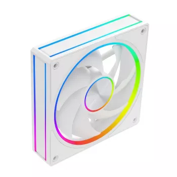 Skriňový ventilátor MODECOM VOLCANO LOOP 120 ARGB biely – 120 mm, ARGB osvetlenie, podpora PWM, 400–1400 ot/min
