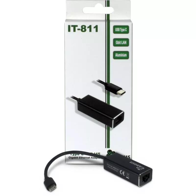 Inter-Tech Argus IT-811 - sieťový adaptér - USB-C - Gigabit Ethernet - čierny (88885438)