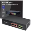 Ethernet PoE switch QOLTEC 52296 — 4x RJ45 PoE porty, 1x RJ45 uplink