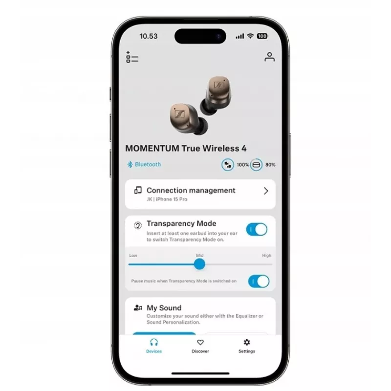 SENNHEISER Momentum MTW4 bezdrôtové Bluetooth Noise-Cancelling športové slúchadlá - biela & strieborná
