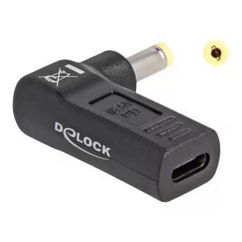 DeLOCK adaptér USB Type-C konektor samica na HP 4,8 x 1,7 mm konektor samec 90° zahnutý
