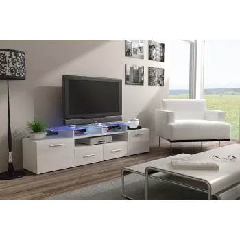 Cama TV stojan EVORA 200 biely/biely lesklý