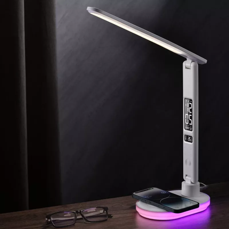 Stolná lampa Hawk HW-LAMP03 biela RGB — nastaviteľná LED stolná lampa s RGB osvetlením