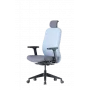 Up Up Athene ergonomická kancelárska stolička čierna, sivá + modrá látka
