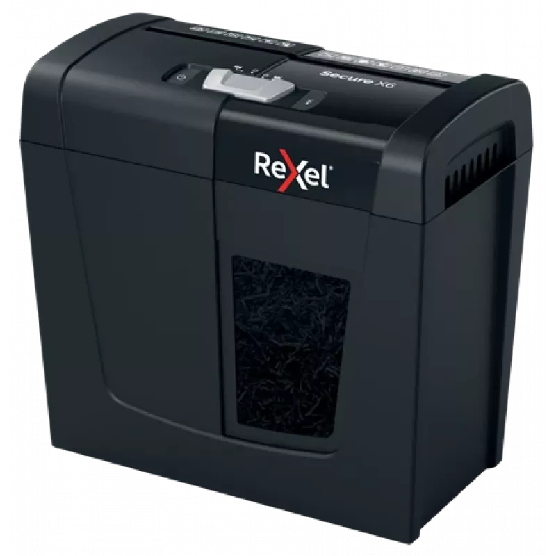 Rexel Secure X6 2020122EU skartovač papiera s krížovým rezom, P-4, 4x40 mm, 6 listov, kôš 10 l, 70 dB, čierny