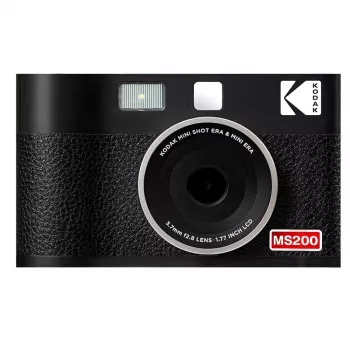Fotografický aparát na okamžité fotografie Kodak Mini Shot 2 Era — prenosný fotoaparát na okamžité fotografie s integrovanou tlačiarňou, čierny