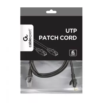 Sieťový kábel Gembird PP6U-1M RJ-45 Cat6 1m čierny