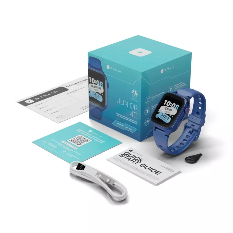 Smartwatch Stelio Junior 4G ST-SWJ101-NB – 4G detské hodinky, tmavomodré