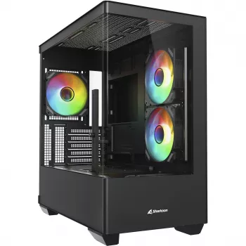 PC skriňa Sharkoon Elite Shark CM100 Tower Micro-ATX, bez napájacieho zdroja, čierna