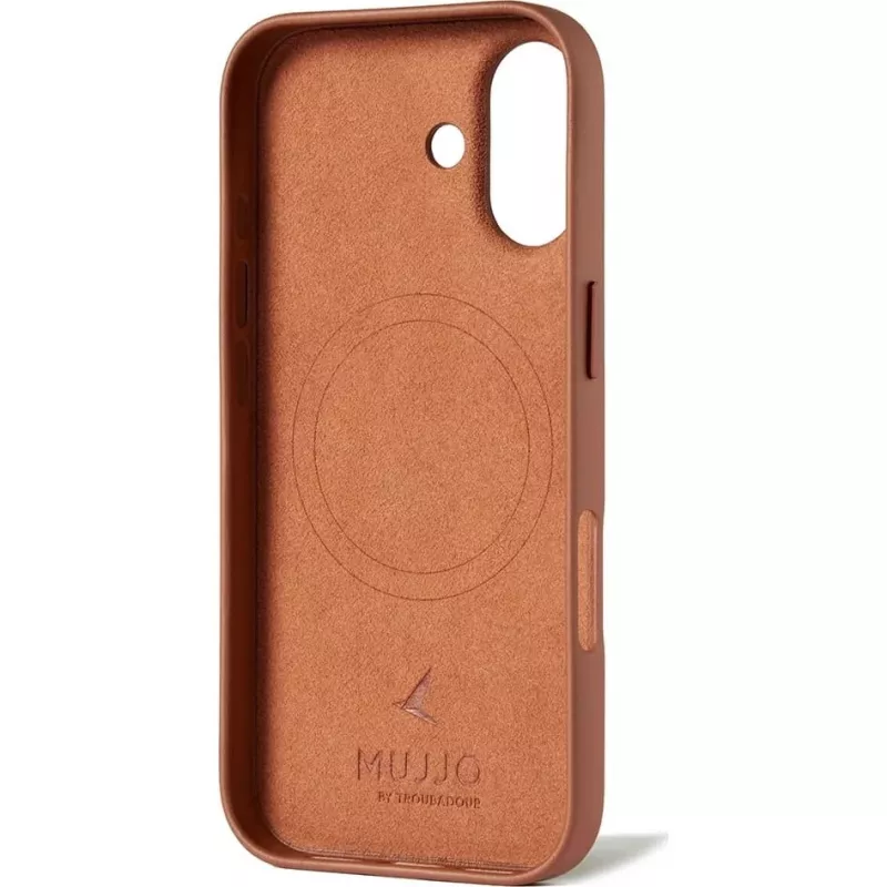 Mujjo Full Leather Case MagSafe puzdro pre iPhone 17 hnedé