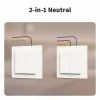 AQARA svetelný vypínač H2 EU (4 tlačidlá, 2 kanály) (WS-K08D) – Zigbee a Thread nástenný vypínač s 2 relé