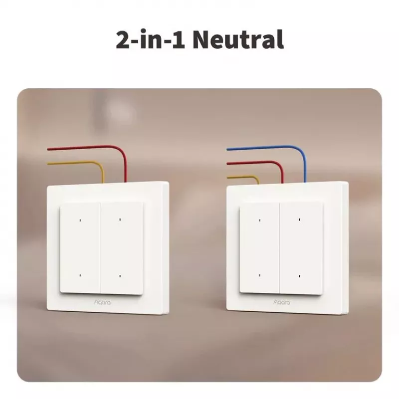 AQARA svetelný vypínač H2 EU (4 tlačidlá, 2 kanály) (WS-K08D) – Zigbee a Thread nástenný vypínač s 2 relé