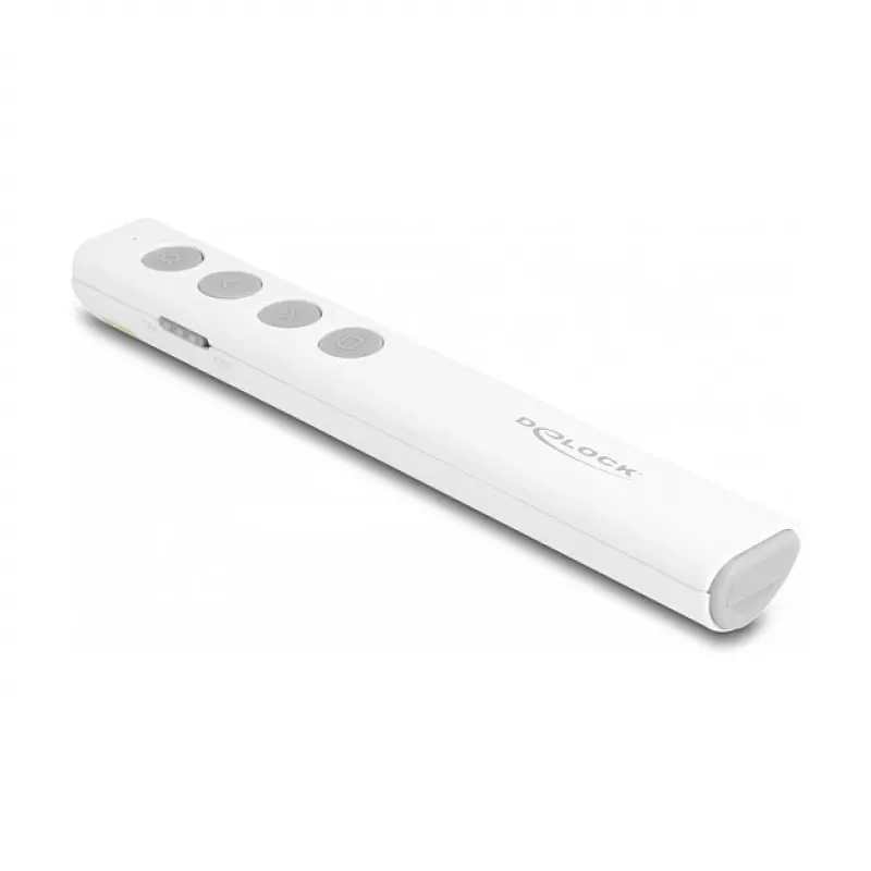 DeLOCK USB laserový prezentér biely bezdrôtový USB RF Nano prijímač