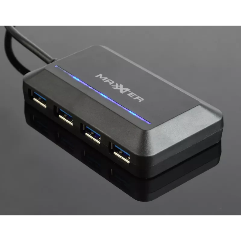 USB Hub GEMBIRD ACT-HUB3C-4P — USB 3.2 Gen 1 Type-A host k 4 × USB 3.2 Gen 1 Type-C, 5000 Mbit/s, čierny