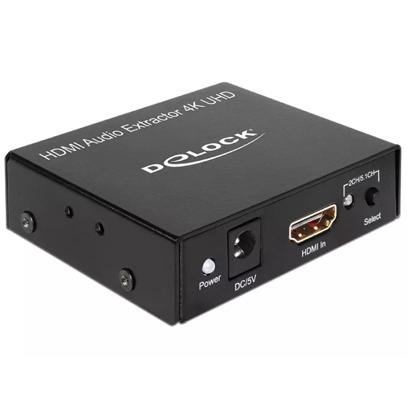 HDMI stereo / 5.1 kanálový audio extraktor 4K, adaptér čierny