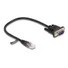 Delock sériový kábel RS-232, RJ45 samec na D-Sub 9 samec, 30 cm, čierny