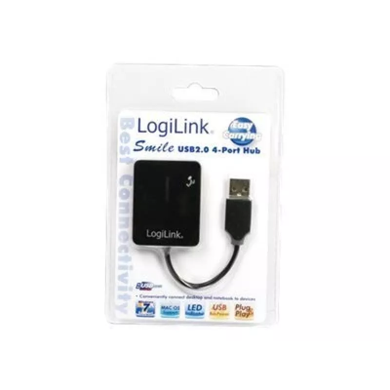 USB hub LOGILINK UA0139 – 4‑port USB 2.0, 480 Mbit/s, čierny