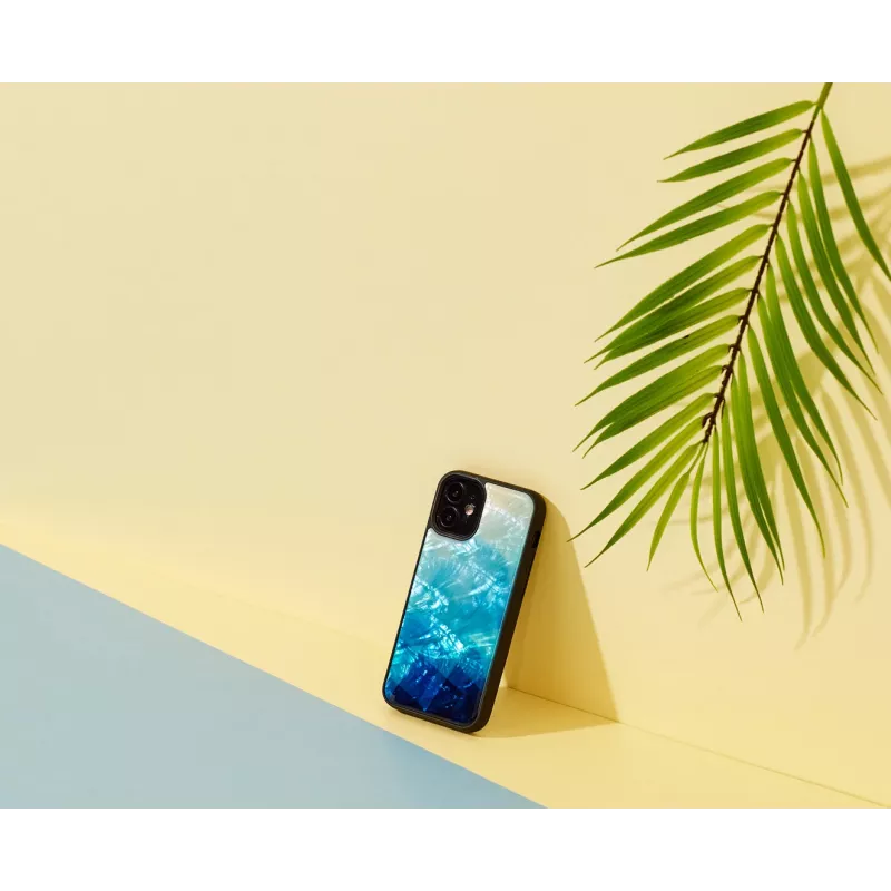 Ochranné puzdro iKins pre Apple iPhone 12 mini — modré jazero s čiernymi akcentmi