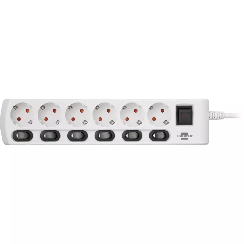 Brennenstuhl 1153110126 predlžovací kábel 2 m 6 AC zásuviek interiér biely (1153110126)