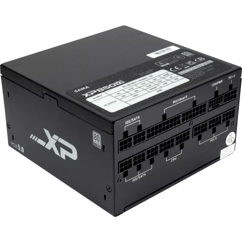 SAMA XPH-850A, PC napájací zdroj 1x 12-Pin High Power GPU, 3x PCIe, káblový manažment, 850 Watt