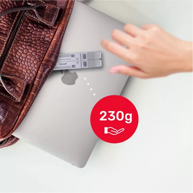 Unitek OT155SL skladací stojan na notebook, hliník, strieborný