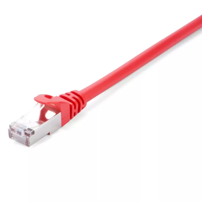 Sieťový kábel V7 červený Cat6 tienený RJ45 konektor samec na RJ45 konektor samec 10 m červený