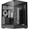 Skriňa typu tower APNX V2 s tromi tvrdenými sklenenými panelmi, čierna