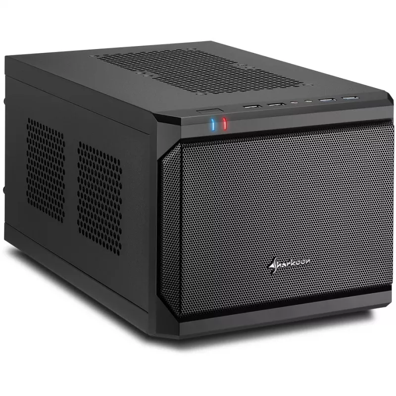 Sharkoon QB One čierna - Midi/Minitower ITX, Mini-ITX 3,5 - PC/server napájací zdroj chladič - USB, USB 2.0, USB 3.0