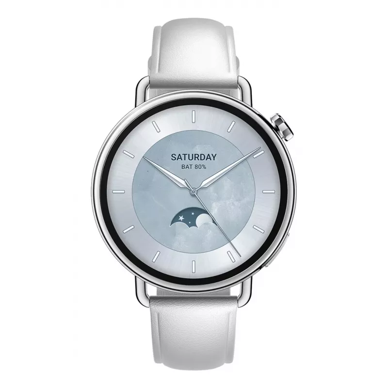 Xiaomi Watch S4 41 mm, biele, kožený remienok