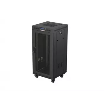 Racková skriňa LANBERG FF01-6624-23BL 24U samostatne stojaca 19 palcov 600×600 mm IP20 čierna